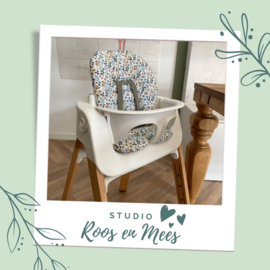 Stokke Steps kussenset - katoen - bloemetje oud blauw