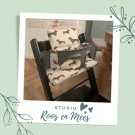 Tripp Trapp kussenset - decoratiestof - teckels