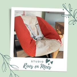 Tripp Trapp newbornset hoes - mix - gansje met bloemetjes met wafelstof brique