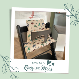 Tripp Trapp kussenset - decoratiestof - multicolour dinosaurussen