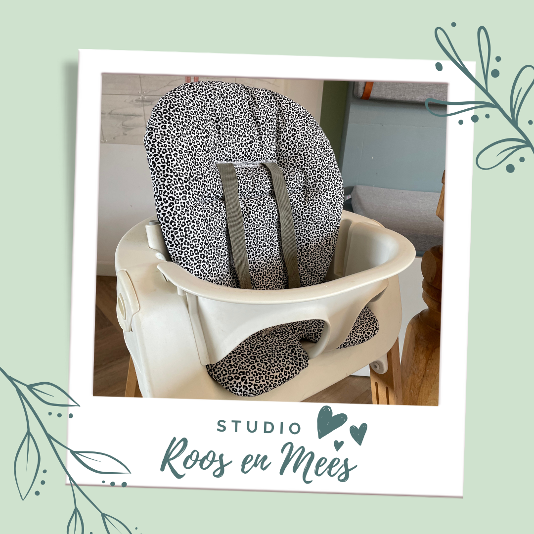 Stokke Steps kussenset - katoen - panter print in wit