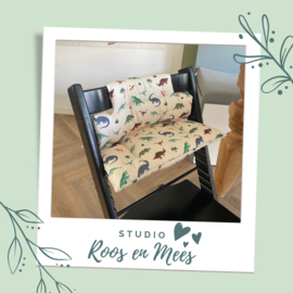 Tripp Trapp junior kussen - decoratiestof - multicolour dinosaurussen