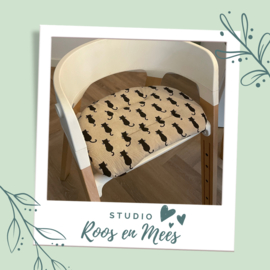 Stokke Steps los zitkussen - decoratiestof - silhouetten van poezen