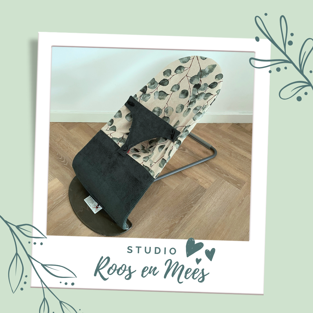 Baby Björn hoes - mix - ribstof donker groen en eucalyptus bladeren