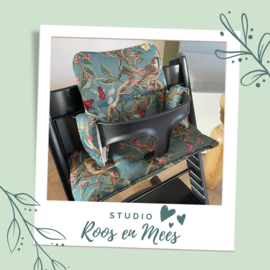 Tripp Trapp kussenset - decoratiestof - jacquard vogels