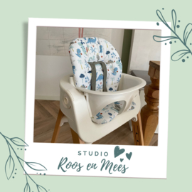 Stokke Steps kussenset - katoen - dinosaurus blauw