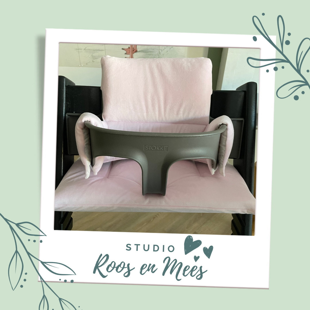 Tripp Trapp kussenset - velours - licht roze
