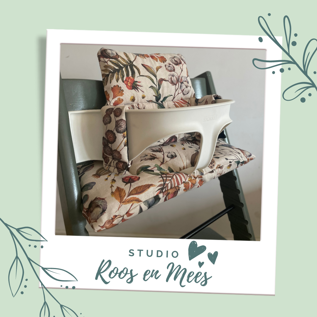 Tripp Trapp kussenset - decoratiestof - katoenbollen