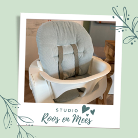 Stokke Steps kussenset - ribstof - fijne rib oud groen