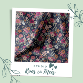 Kidsmill Up! kussenset - katoen - bloemen Olga roze en blauw