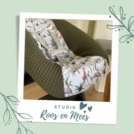 Tripp Trapp newbornset hoes - mix - jungle met palmboom en wafelstof donker groen