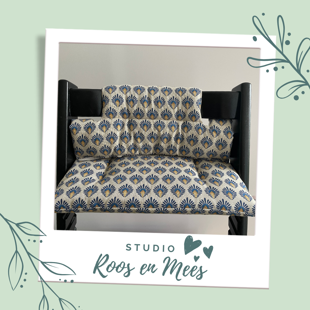 Tripp Trapp junior kussen - decoratiestof - graphic peacock
