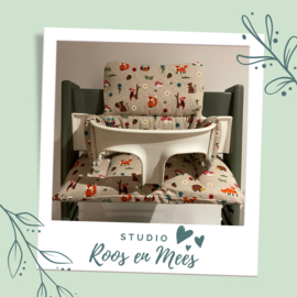 Tripp Trapp kussenset - decoratiestof - bosdieren nieuw