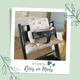 Tripp Trapp kussenset - katoen - bosdieren met wasbeer