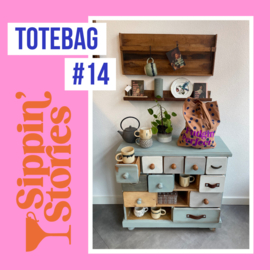 Sippin' Stories - totebag #14 - Polka Dots Clay