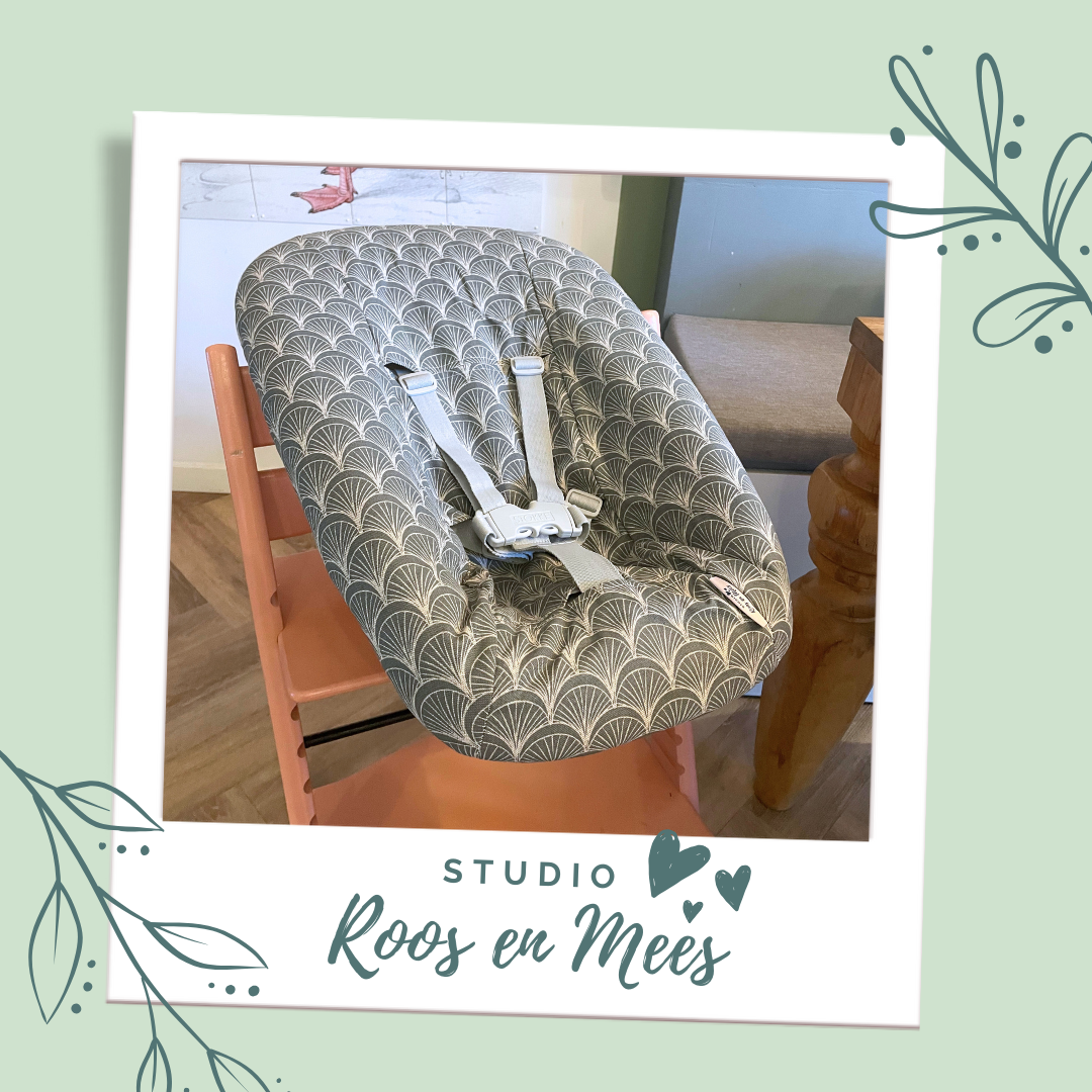 Tripp Trapp newbornset hoes - decoratiestof - groene waaiers op zand
