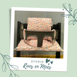 Tripp Trapp kussenset - katoen - vogels en bloemen op roze