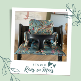 Tripp Trapp kussenset - decoratiestof - jacquard vogels