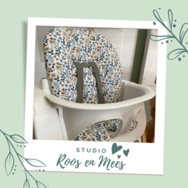 Stokke Steps kussenset - katoen - bloemetje oud blauw