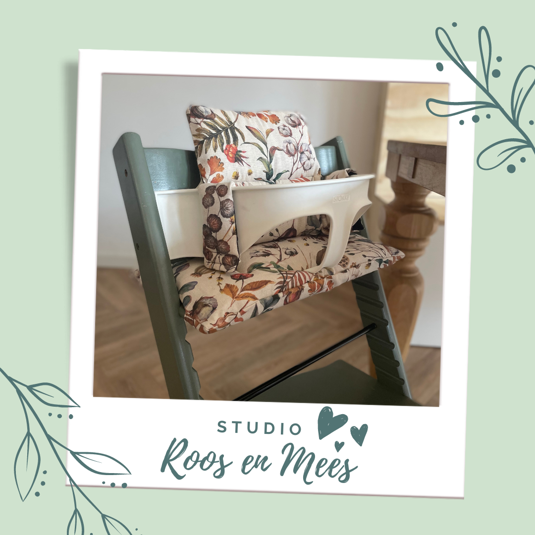 Tripp Trapp kussenset - decoratiestof - katoenbollen