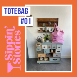 Sippin' Stories - totebag #01 - Pink Lavender