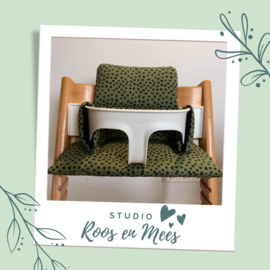 Tripp Trapp newbornset hoes - decoratiestof - groen met zwarte stip