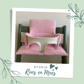 Tripp Trapp kussenset - wafelstof - licht roze