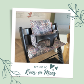 Tripp Trapp kussenset - katoen - bloemenzee paars en oranje