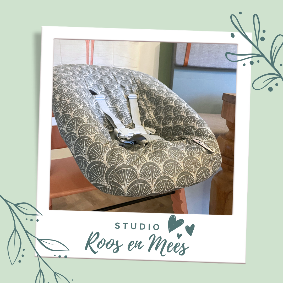 Tripp Trapp newbornset hoes - decoratiestof - groene waaiers op zand