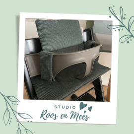 Tripp Trapp kussenset - ribstof - donker groen