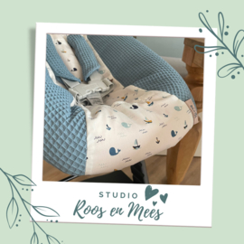 Tripp Trapp newbornset hoes - mix - walvis en boot wit en wafelstof oud blauw