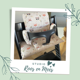 Tripp Trapp kussenset - katoen - bosdieren met wasbeer