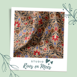 Kidsmill Up! kussenset - katoen - bloemen Petra beige en rood