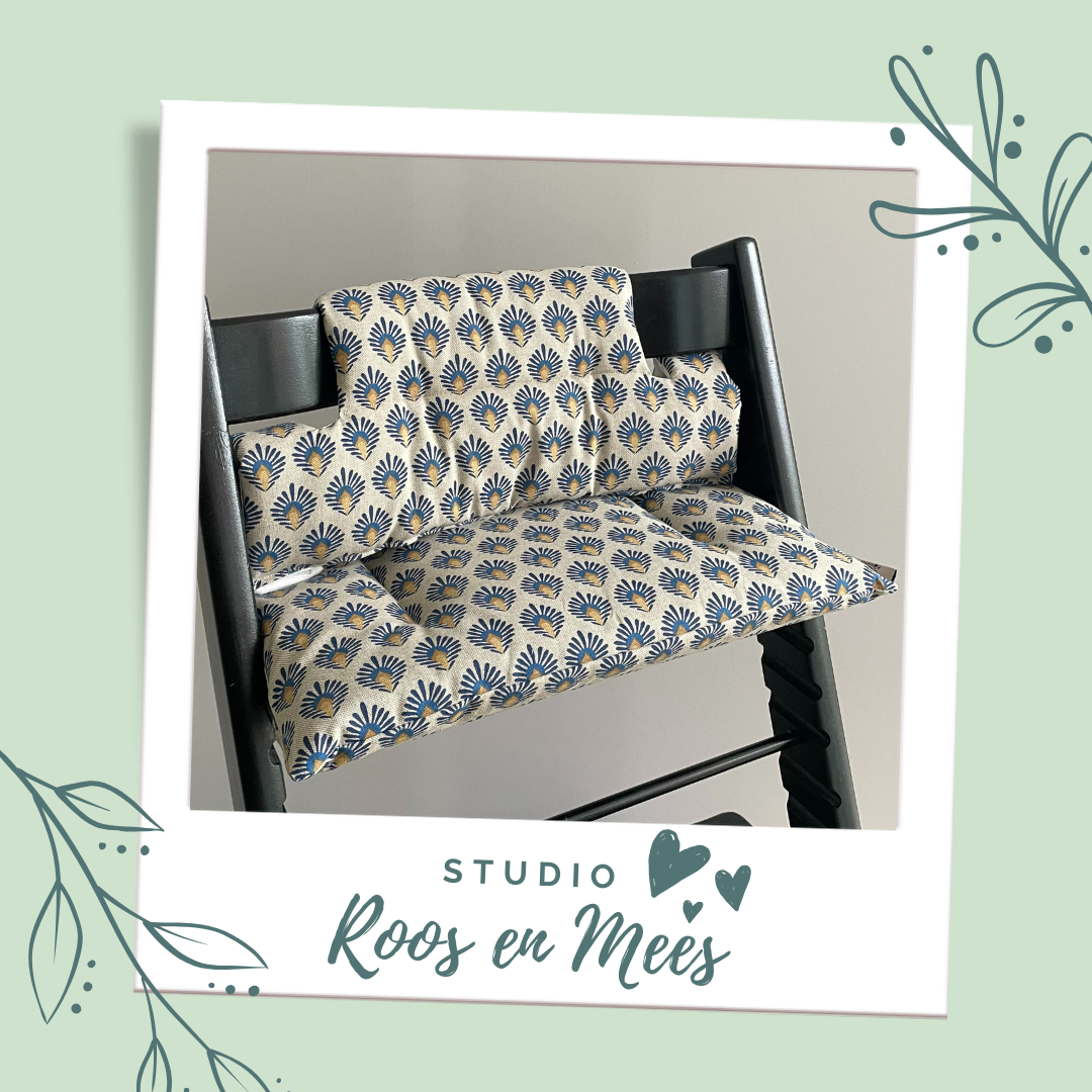 Tripp Trapp junior kussen - decoratiestof - graphic peacock