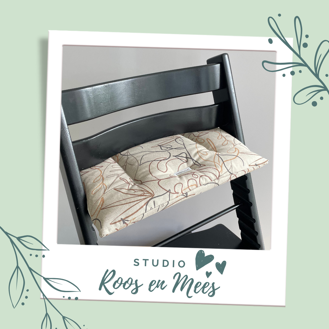 Tripp Trapp los zitkussen - decoratiestof - line art bladeren