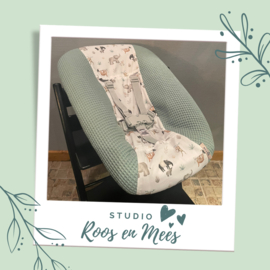 Tripp Trapp newbornset hoes - mix - jungle met miereneter en wafelstof oud groen