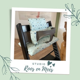 Stokke Steps kussenset - katoen - walvis en boot mint