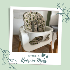 Stokke Steps kussenset - decoratiestof - aquarel eucalyptus bladeren