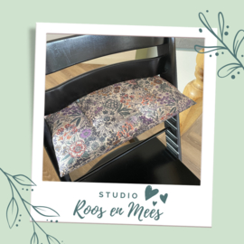 Tripp Trapp los zitkussen - katoen - bloemenzee paars en oranje