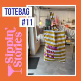 Sippin' Stories - totebag #11 - Strepen Stripes Ice & Seaweed