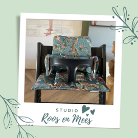 Tripp Trapp kussenset - decoratiestof - jacquard vogels versie 2