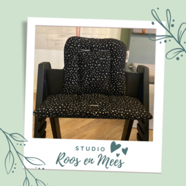 Kidsmill Up! kussenset - katoen - zwart met witte stip