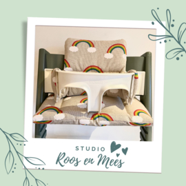 Tripp Trapp kussenset - decoratiestof - regenbogen