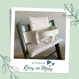 Tripp Trapp kussenset - katoen - hartje roze en goud