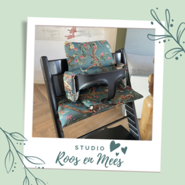 Tripp Trapp kussenset - decoratiestof - jacquard vogels versie 2