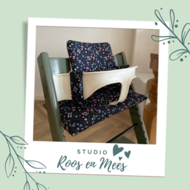 Stokke Steps kussenset - katoen - autumn leaves donker blauw