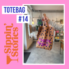 Sippin' Stories - totebag #14 - Polka Dots Clay