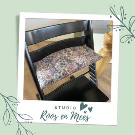 Tripp Trapp los zitkussen - katoen - bloemenzee paars en oranje