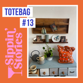 Sippin' Stories - totebag #13 - Polka Dots Rust