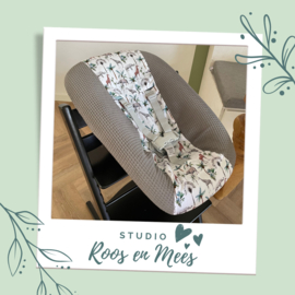 Tripp Trapp newbornset hoes - mix - jungle met palmboom en wafelstof midden grijs